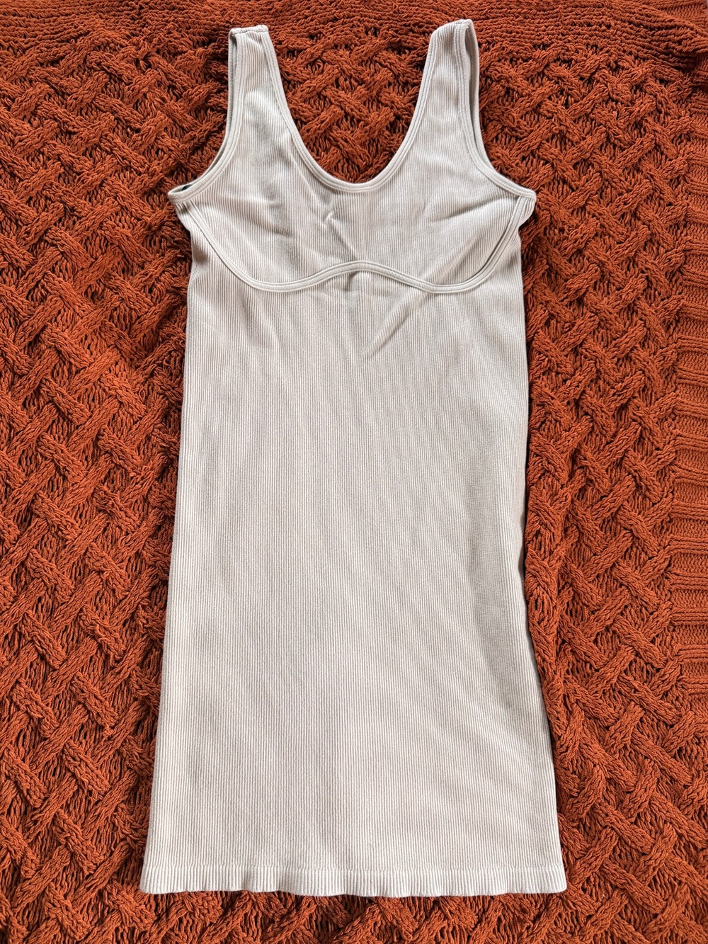Forever 21 Cream Ribbed Tank Dress